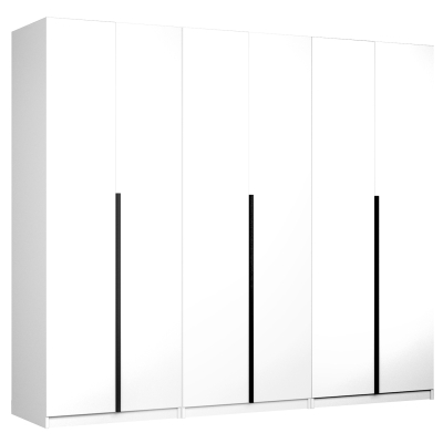 Система из трех шкафов Локер 800+800+800 (Распашной) (Белый снег 2400х2200х525 Локер тройной (полки) Черный профиль)