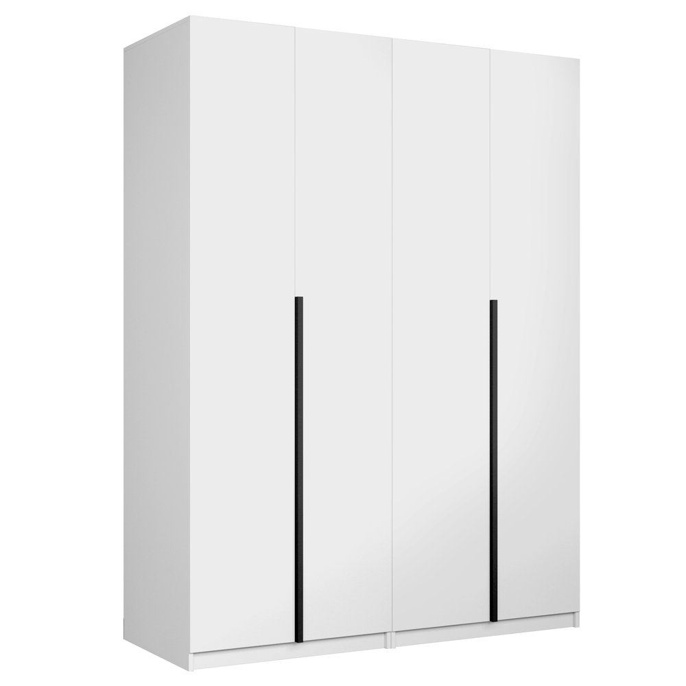 Система из двух шкафов Локер 800+800 (Распашной) (Белый снег 1600х2200х525 Локер двойной (базовая компоновка) Черный профиль)