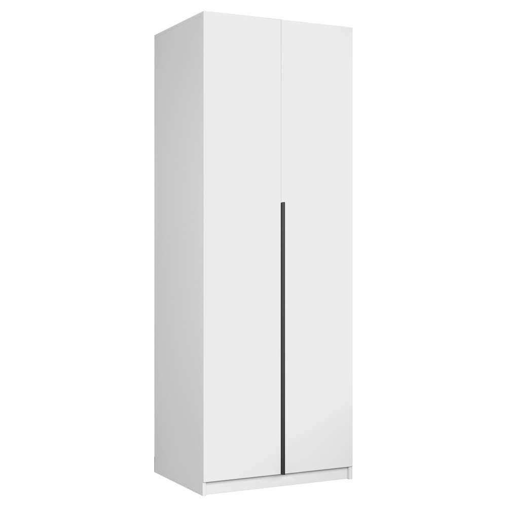 Локер 2-х дверный (Распашной) (Белый снег 800х2200х525 Локер (базовая компоновка) Черный профиль)